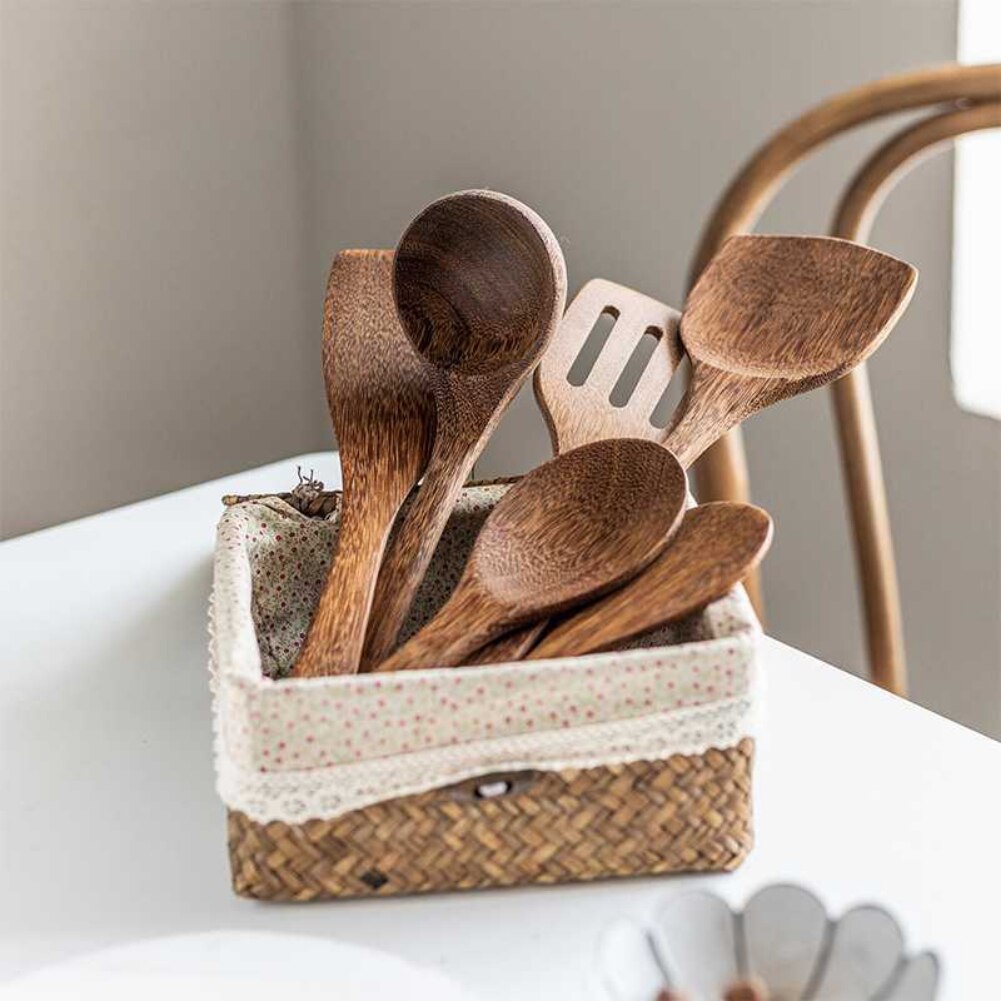 1pcs Wood Kitchenware Cooking Utensils Non-stick Cookware Spatula Strainer Shovel Spoon Wooden Handle Kitchen Cooking Tool