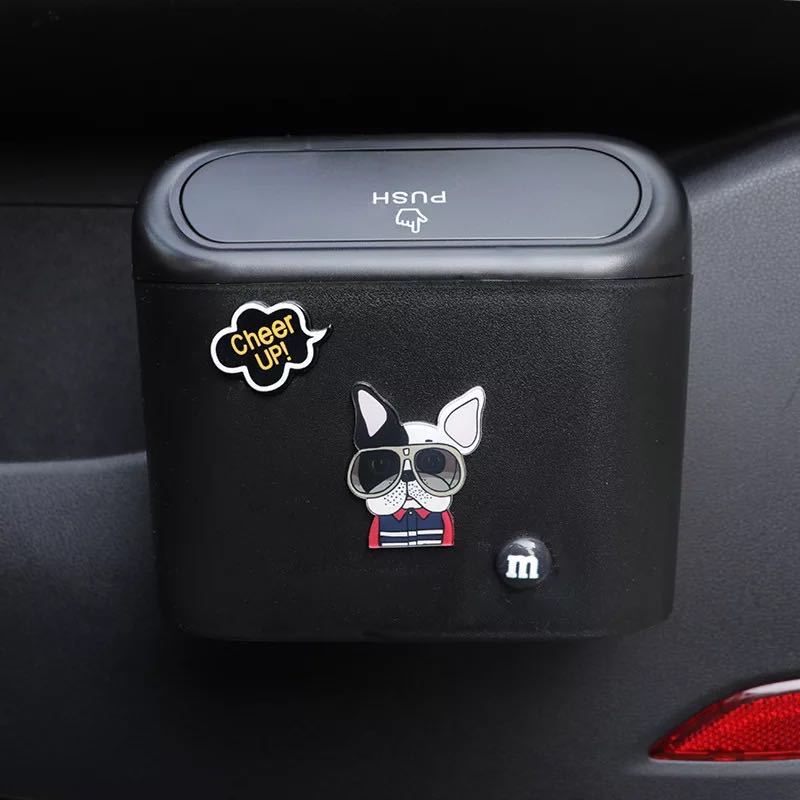 Creatieve Auto Vuilnisbak Multi Functionele Schattige Cartoon Auto Gemonteerde Opbergbak Van Auto Gebruikte Diverse Opslagbak: Goud
