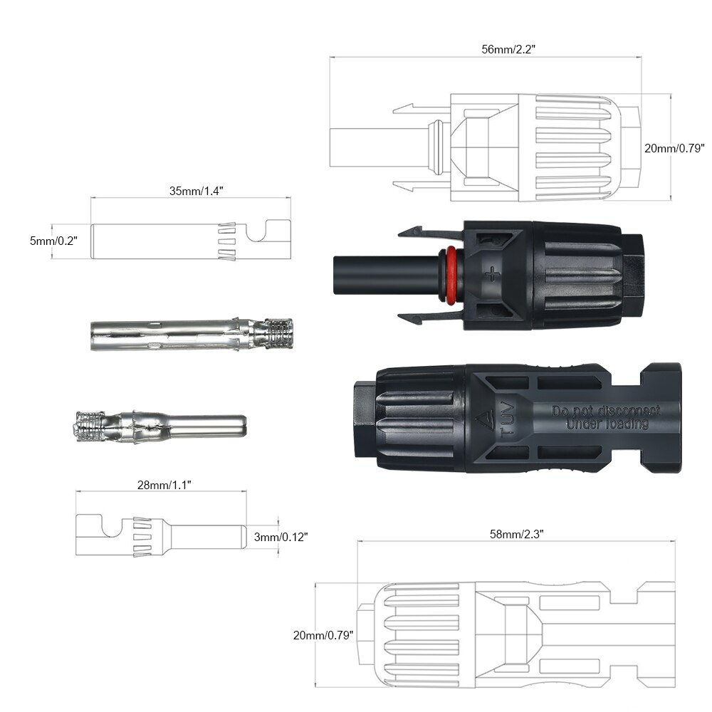 10 Pairs Solar Connectoren Met Spanner Zonnepaneel Kabel Connectoren Mannelijke & Vrouwelijke Zonnepaneel Connectors