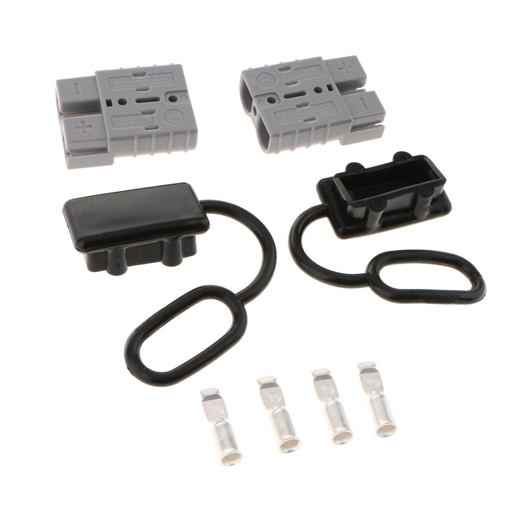 50A Battery Quick Disconnect Connector Plug Kit Trailer Winch Connector Grey