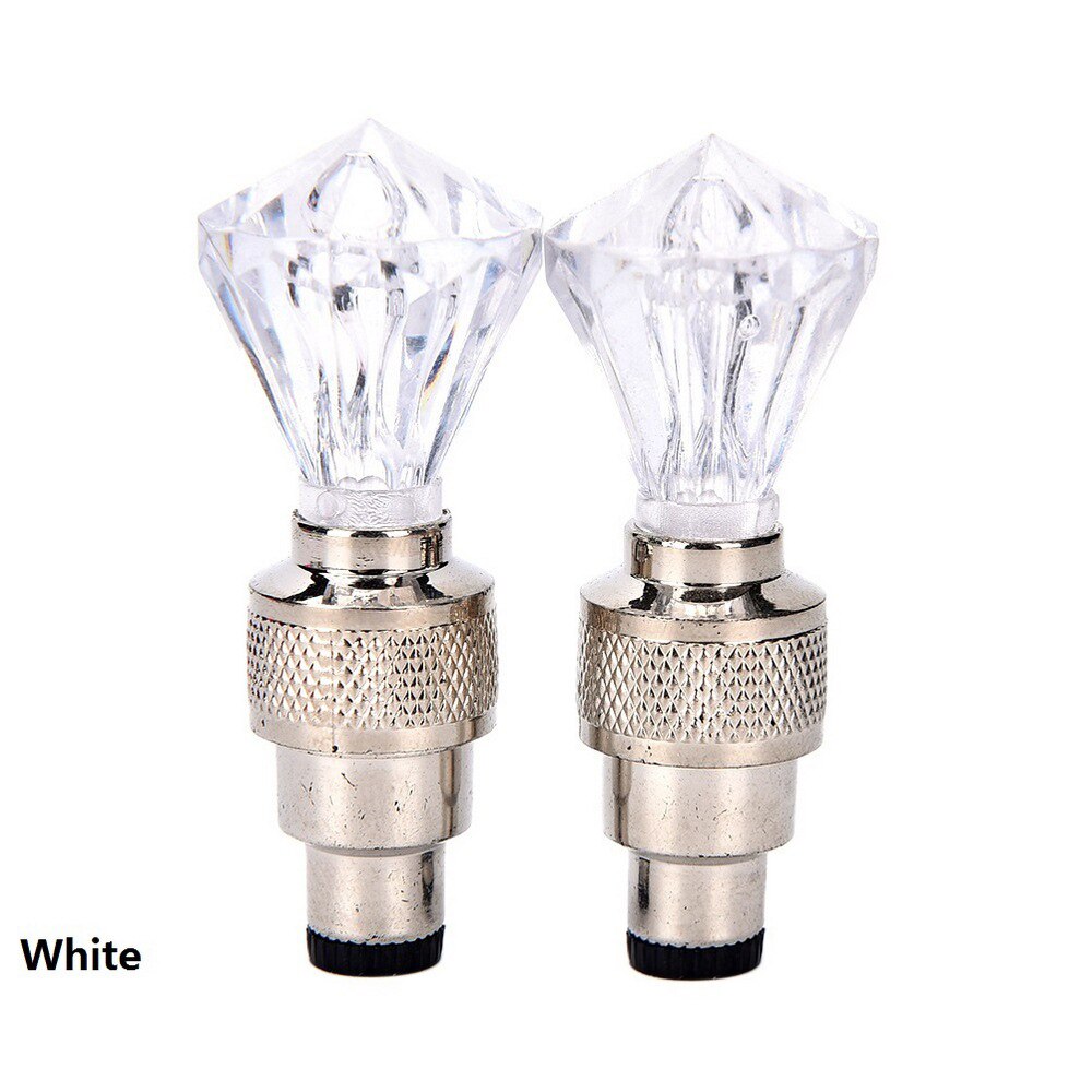 2 / 4 Pcs Ventiel Security Ultra-Heldere Led Cap Meerdere Kleuren Skull Head Voor Fiets Auto motorfiets Wiel Band Licht: Gem white