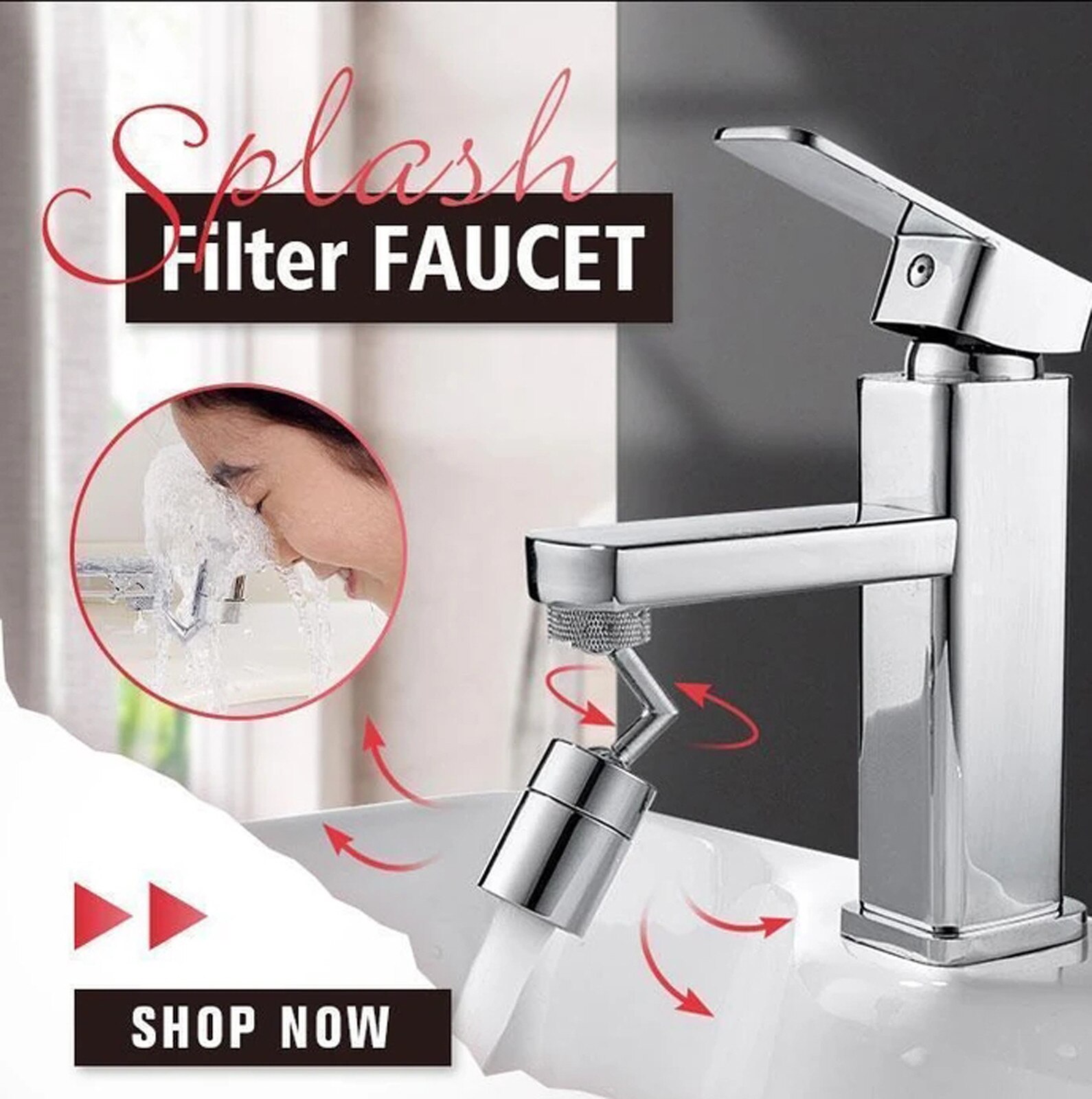 Universal Splash Filter Faucet 720° Rotate Water Outlet Faucet Water Saving Aerator Nozzle Appliances For The Kitchen