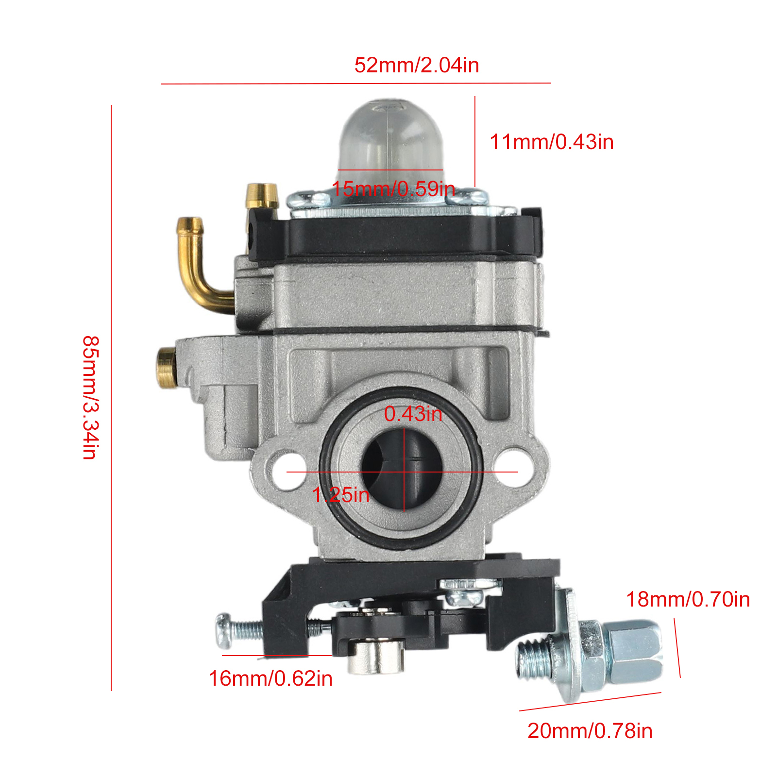 Carburador para 22cc 26cc 33cc 34cc 36cc, carburador de 2 tiempos para 32F/34F/36F/TU26, modelo de motor, herramientas para césped de jardín