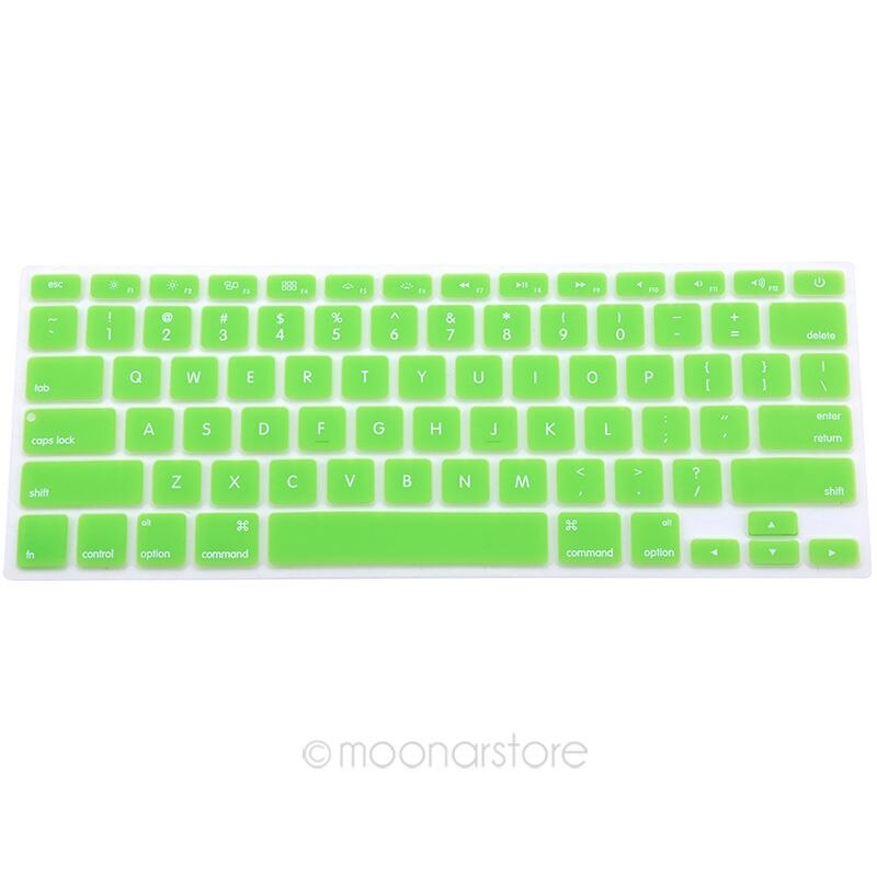 Soft durable keyboard stickers 9 Colors Silicone Keyboard Cover Skin for Apple Macbook Pro MAC 13 15 Air 13 US model: Green