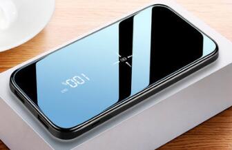 Power Bank 30000mAh Wireless External Portable Powerbank Full Screen Mirror Fast Charging Multi Port Waterproof for All Phone: Black