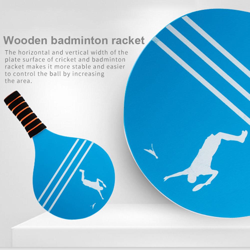 Conjunto de raquetes de bola de tênis de madeira anti-deslizamento espuma lidar com raquete de praia portátil raquete de praia jogo conjunto para esportes ao ar livre