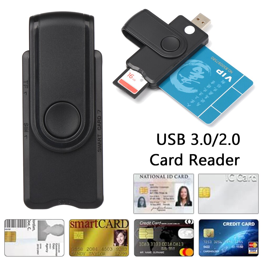 Wyprzedaż USB 3.0 2.0 czytnik kart inteligentnych mikro SD TF pamięć ID Bank EMV elektroniczny DNIE Dni obywatel SIM Cloner adapter złącza