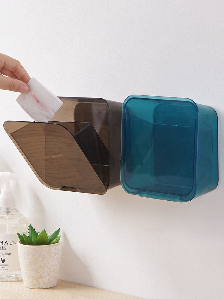 Wall Mounted Garbage Cans Bucket For Bathroom Toilet Glass Door Mounted on The Garbage Sticker Hanging Trash Can Small With Lid