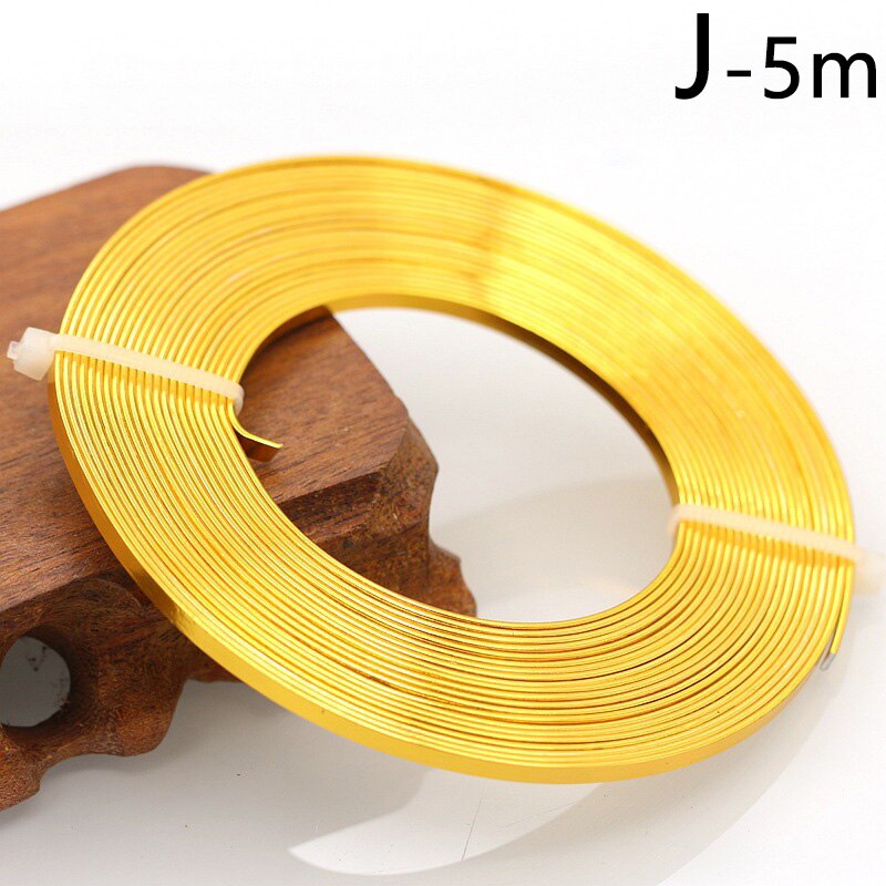 5 Meter 3Mm Platte Anadized Kleur Plated Aluminium Draad Voor Sieraden Maken Armband Craft Diy Accessoires Levert: J