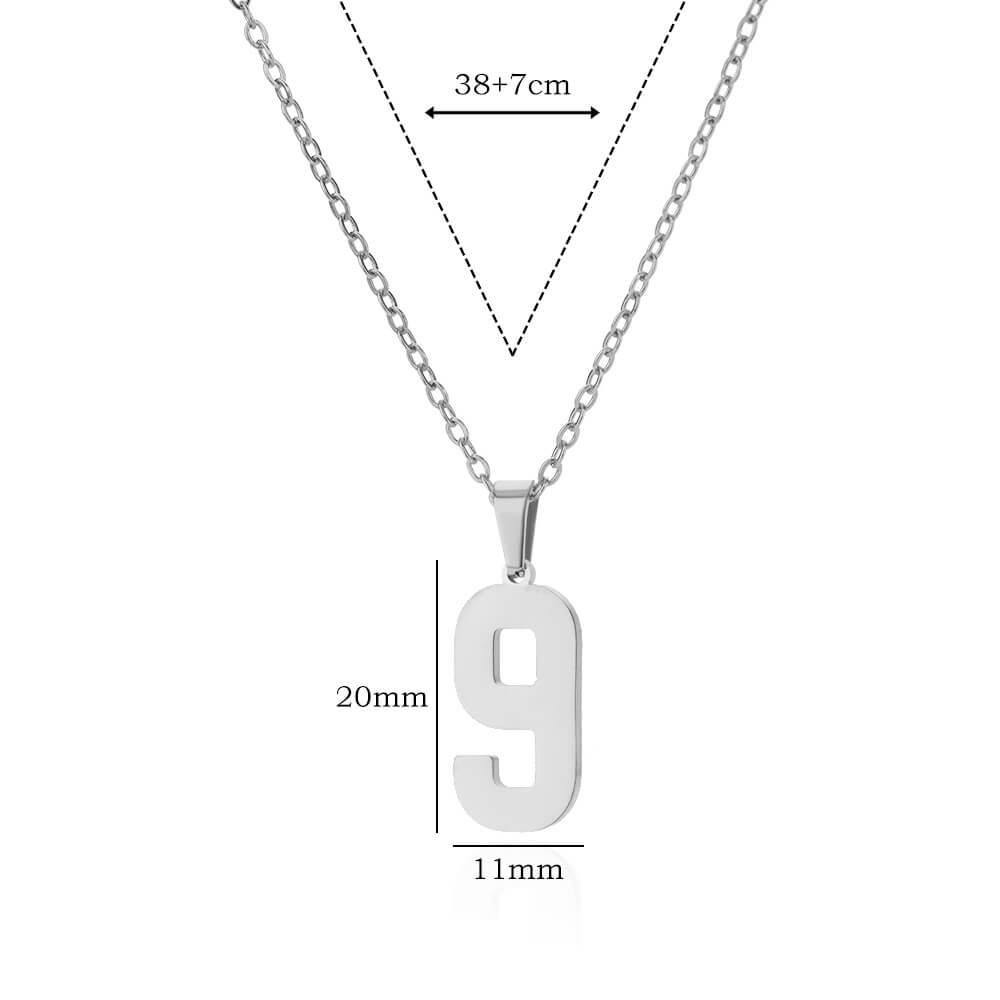 Digitale anhengskjeder for kvinner gullfarget figurnummerhalskjede kragebenkjede premium rustfritt stål smykker krage: Messingbelagt