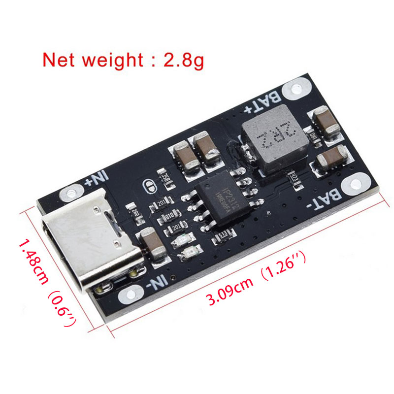 Type-C Usb 5V 3a 3.7V 18650 Lithium Li-Ion Batterij Oplaadbord Oplader Module: Default Title