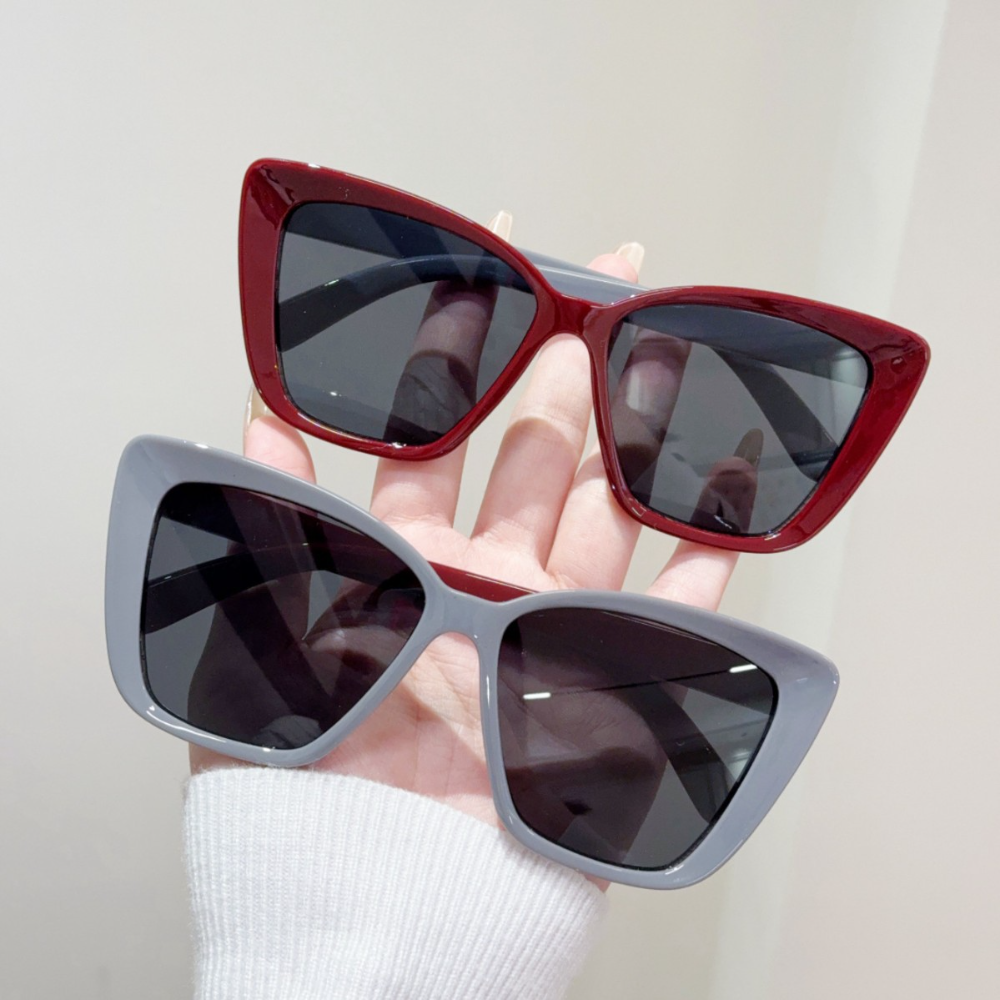 Trendy store cat eye-solbriller for kvinner og menn, retro firkantede solbriller med  uv400 beskyttelsesbriller