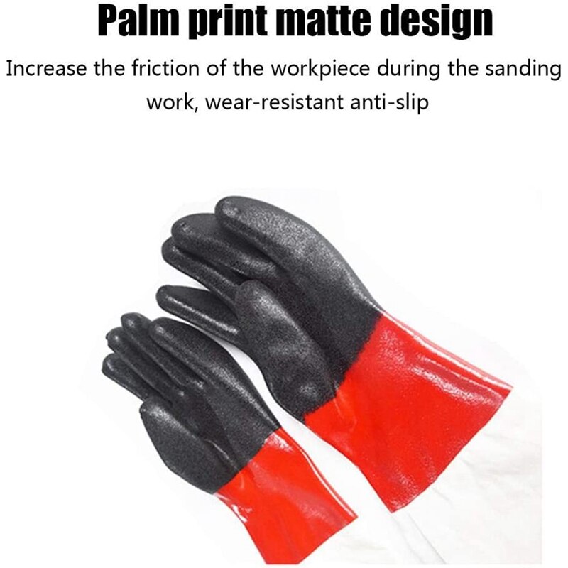 Gants de Protection de sableuse de sablage en caoutchouc de toile pour des armoires de sablage