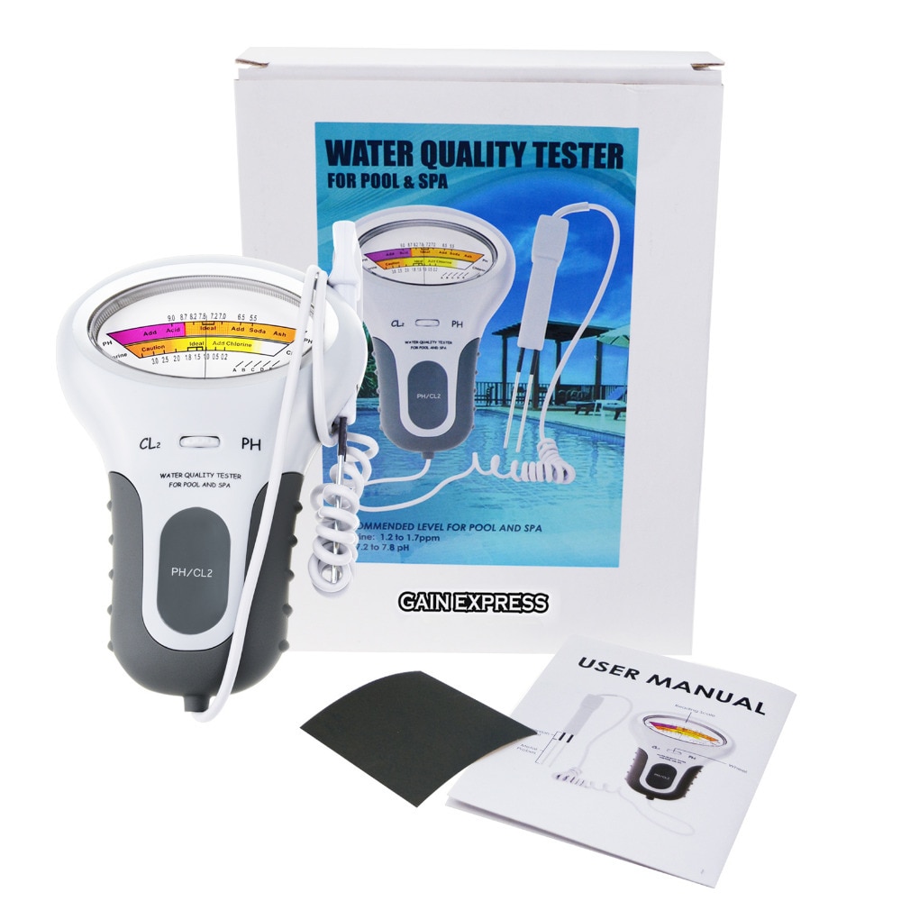 Medidor Digital portátil 2 en 1 de del agua, PH y nivel de cloro CL2, medidor para piscina, Spa, agua potable, analógica