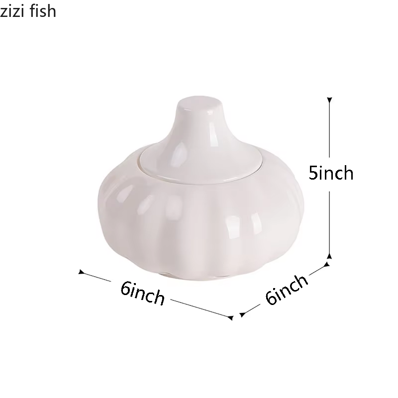 Kreatywny ceramiczny słoik robić przechowywania w kształcie czosnku Jednokolorowy wydrążony pojemnik robić przechowywania czosnku imbiru Kuchnia Słoik robić przechowywania w gospodarstwie domowym