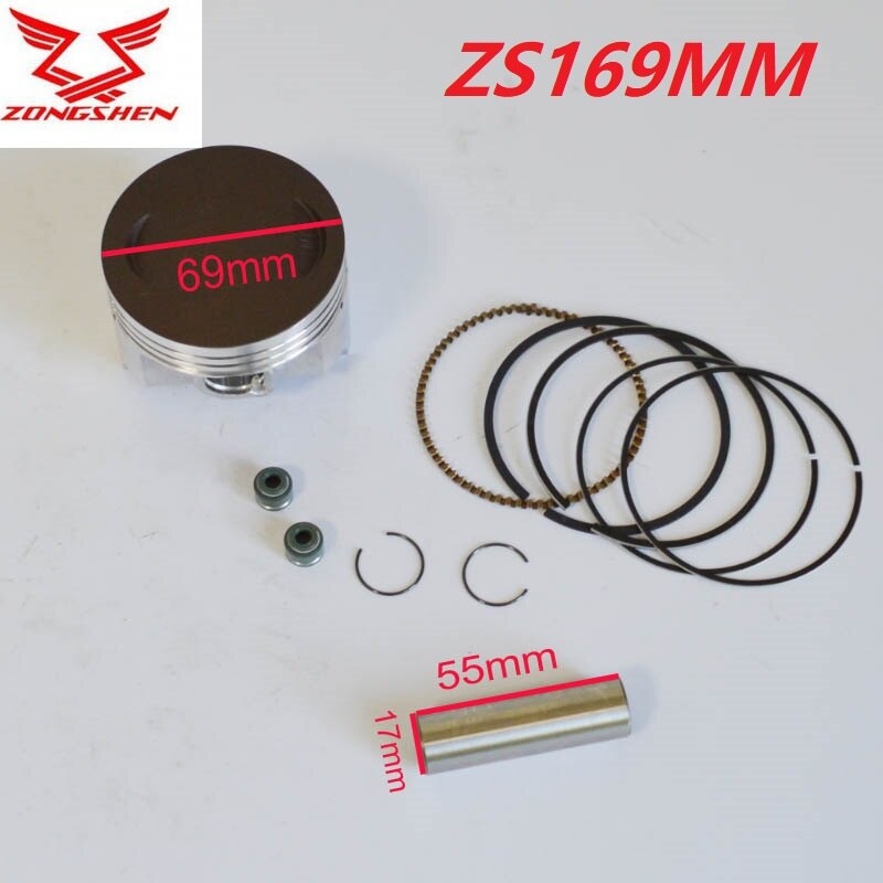 zongshen 250cc water cooled engine Piston kit 69mm Piston ring Set 250cc ZS169MM engine piston pin ring set