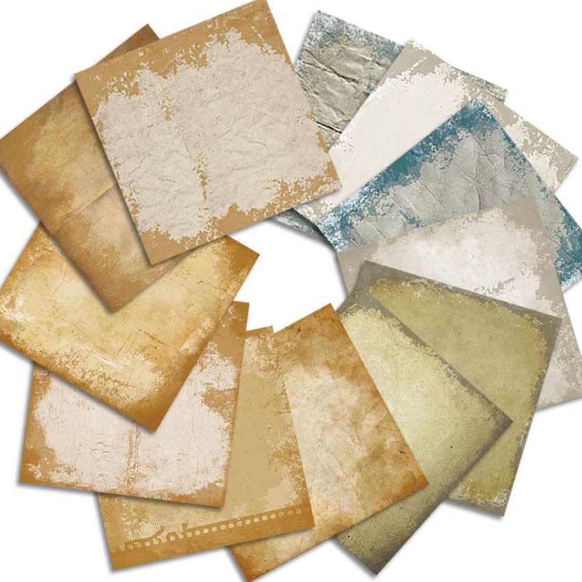 Aged paper Scrapbooking paper pack of 24 sheets handmade craft paper craft Background pad 0492