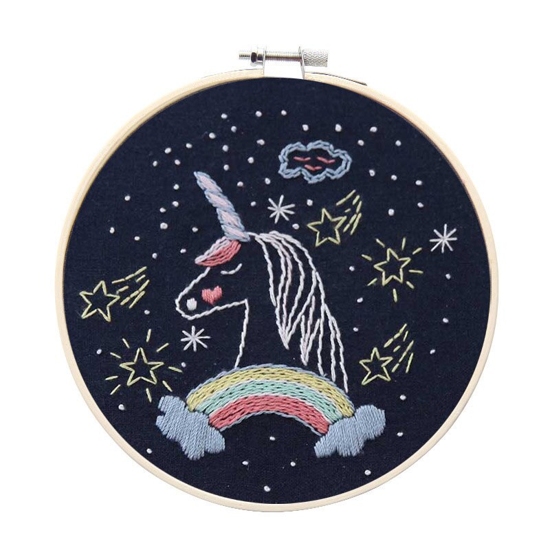 Easy DIY Cartoon Embroidery with Hoop for Beginner Needlework Cross Stitch Craft Sewing Art Painting Handmade Home Decor: 6