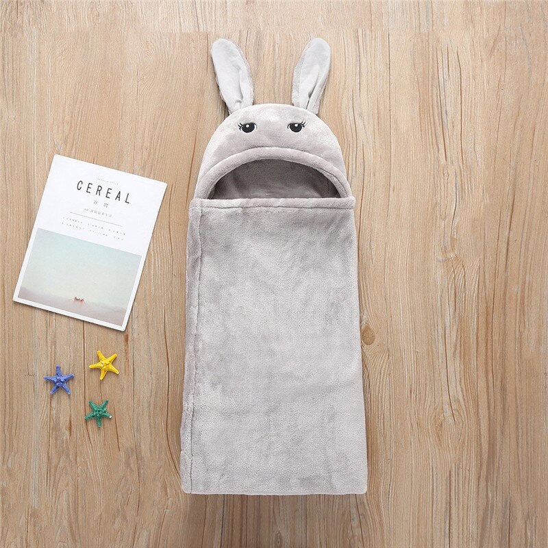 Manta de bebé recién nacido bebé niño niña linda felpa de dibujos animados que recibe manta abrigo para dormir Swaddle kocyk dla dziecka #4AA20