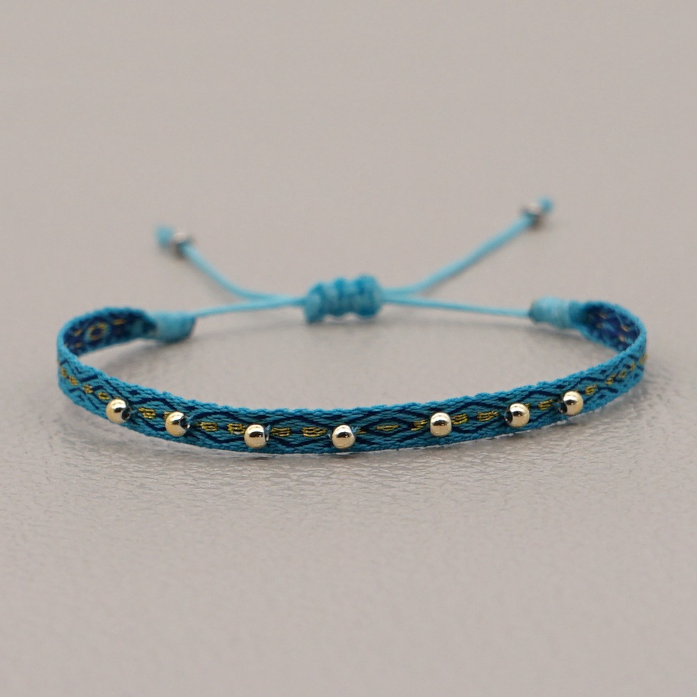 KKBEAD Colombia pulsera joyería tela cinta Pulseras de tela para mujer Pulseras tejidas hechas a mano