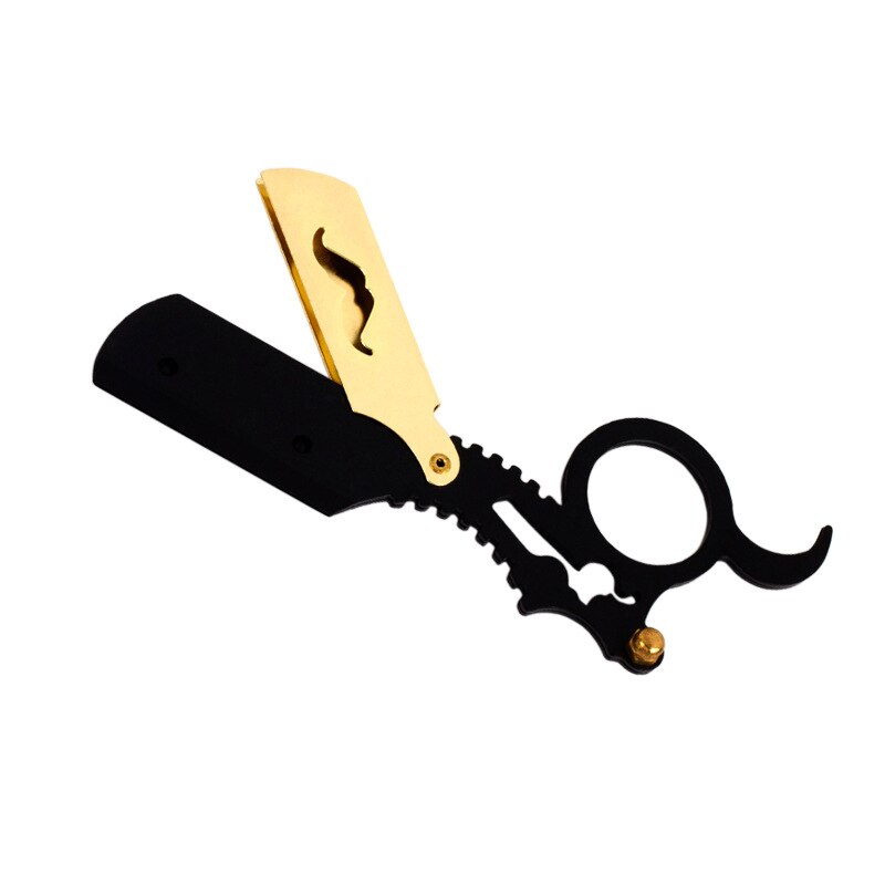 Gerade Kante Barbier Rasierer Haarschnitt Bart Augenbraue Rasieren Werkzeuge Manuelle Enthaarung Rasierer Friseur Trimmen Klingen Ring bilden
