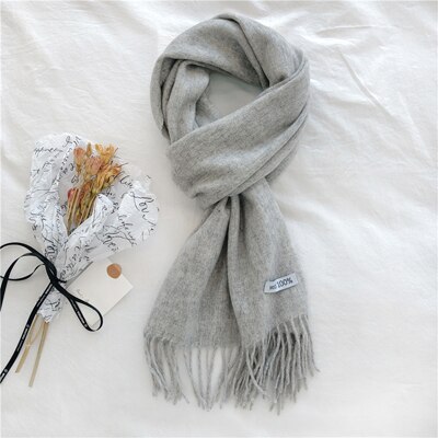 Luna & Dolphin Engeland Vrouwen Kasjmier Virgin Wol Sjaals 190x30cm Schotland Zwart Wit Plaid Edinburgh Plaid Warm school Sjaals: light grey