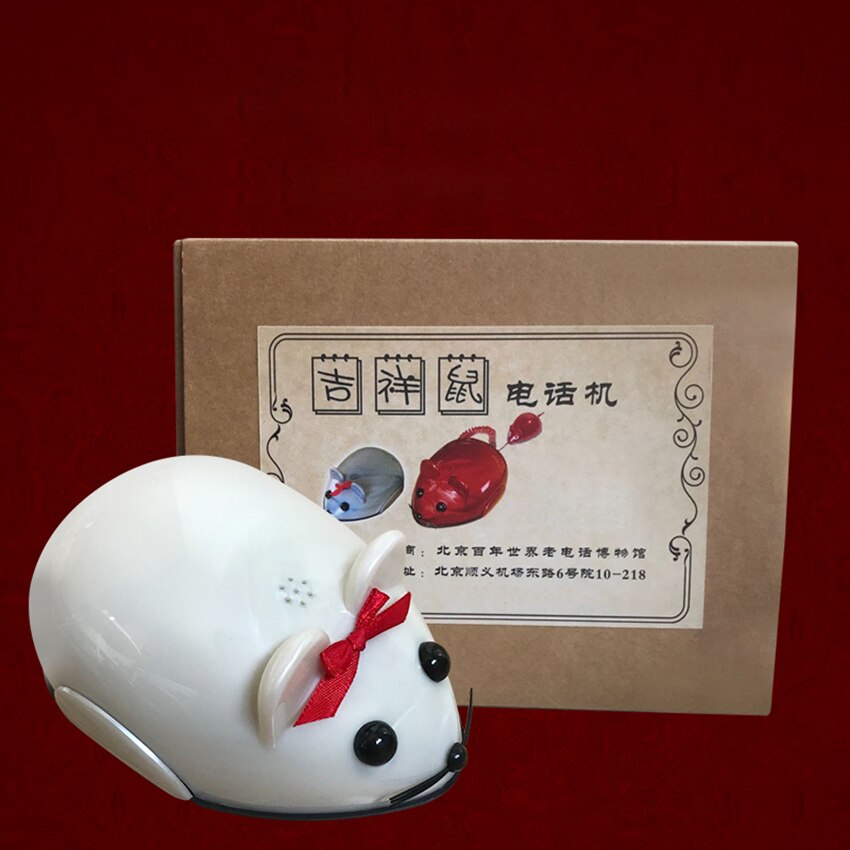 Simpatico topolino telefono con filo creativo casa ufficio telefono fisso fisso, tastiera illuminata, decorazione del telefono-rosso, bianco, grigio