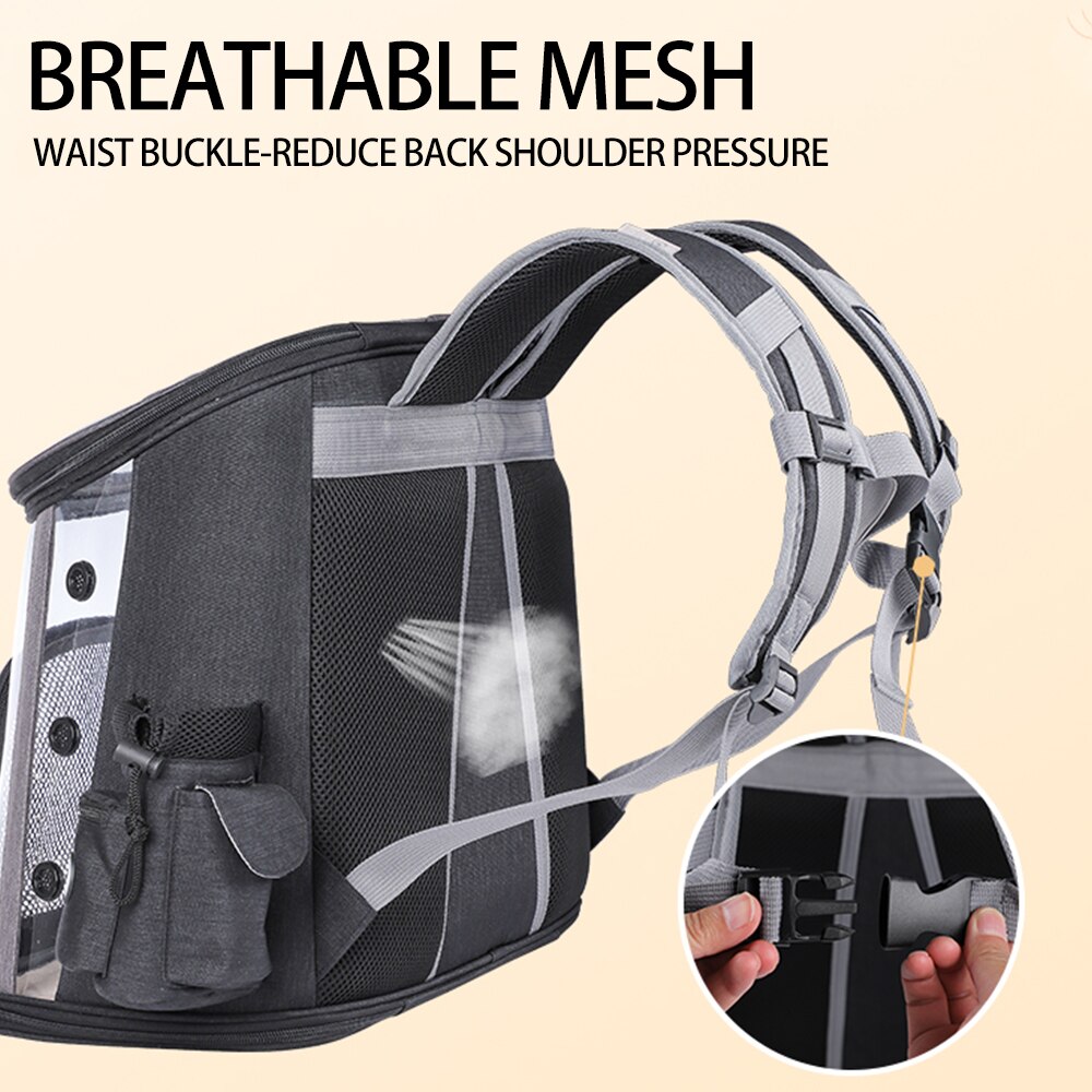 Cat Backpack Carriers Foldable Transparent Visible Pet Backpack Breathable and Sweat-absorbent Backpack for Travel, Hiking