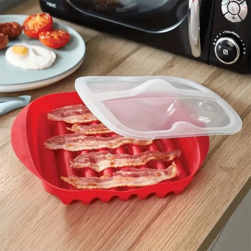 Fleck-Backblech, Mikrowellenherd, Grilltablett, Mikrowelle, Mikrowelle, Speck, Braten und Grillen