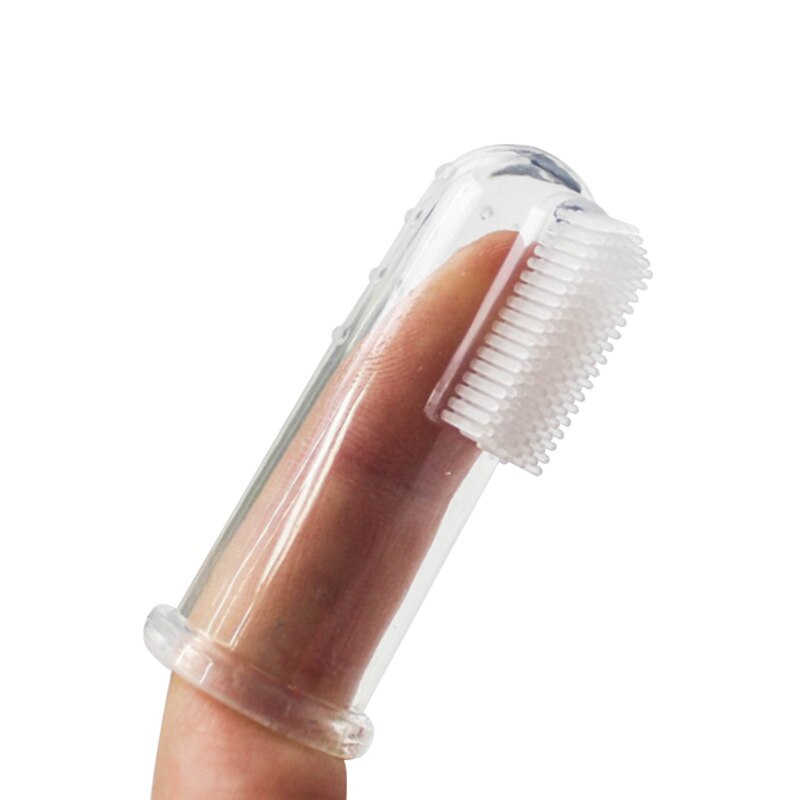 Super weiche haustier finger zahnbürste katze und hund pinsel mundgeruch zahnstein dental care werkzeug hund katze reinigung silikon pet liefert: Transparent 1pcs