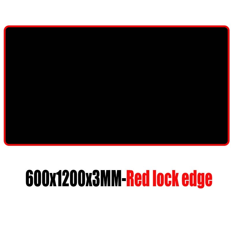 Xgz 1200*600 3mm xxl preto gaming mouse pad grande tapete personalizado engrossado teclado de mesa 4 cores bloqueio borda csgo: 1200X600X3MM RED