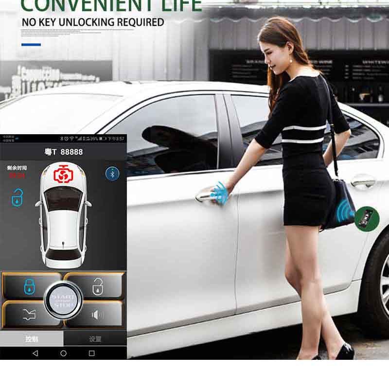 Handy, Mobiltelefon APP Auto Bluetooth Verknüpfung Auto Alarm System keyless Eintrag System Automatische stamm öffnung autostart zentralverriegelung stil PKE