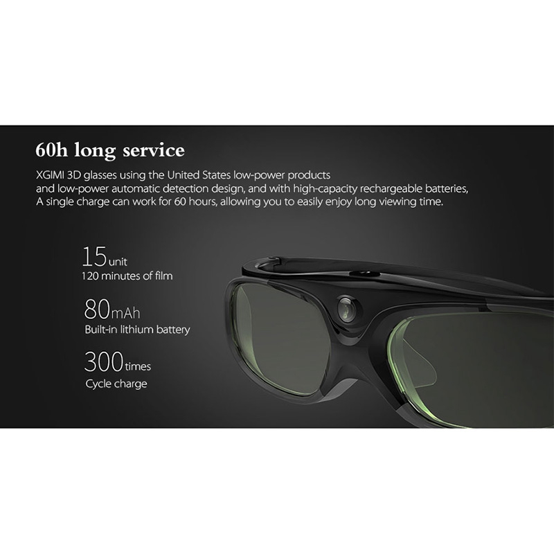 4 pièces lunettes 3D à obturateur actif pour DLP Link Compatible 96-144HZ avec projecteurs Optama /Acer/BenQ /ViewSonic/XGIMI DLP Link