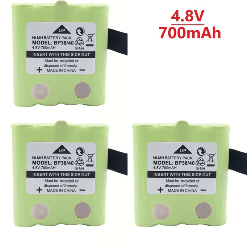 4.8V 700MAH/800MAH NI-MH rechargeable Battery Pack For Uniden BP-38 BP-40 BT-1013 BT-537 FRS-008 BT-1013 GMR FRS Radio batteries: White