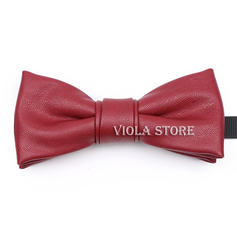 Cool PU Leather Bowtie Solid Classic Beige Pink Vintage Brown Red Green Blue Men Women Nightclub Party Butterfly Accessory: 05