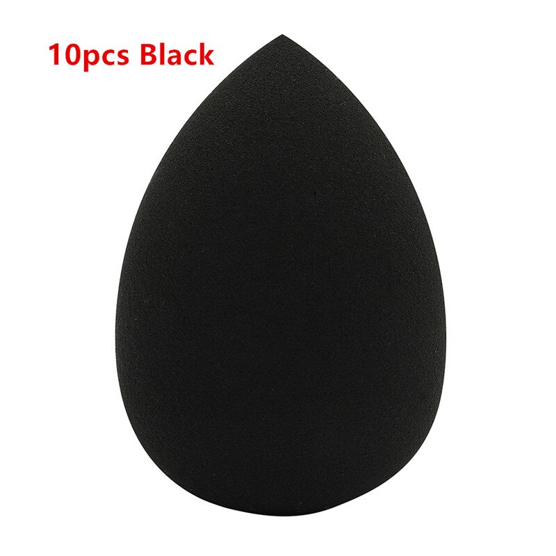 IMAGIC-esponja de maquillaje en forma de gota de agua, base suave, corrector, cosmética, 10 paquetes,: 10PCS Black no logo