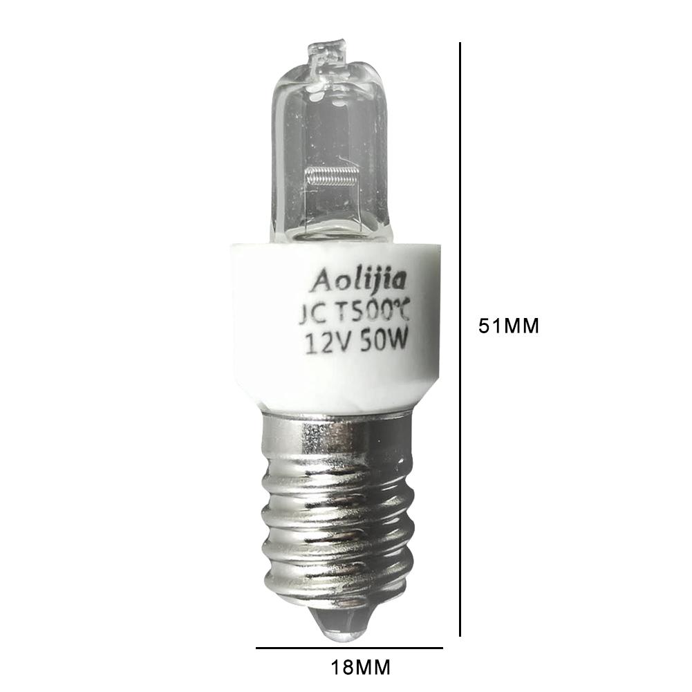 50W 12V E14 Oven Light Bulb High Temperature Resistant 500℃ Halogen Lamp Dryer Microwave Light Bulb