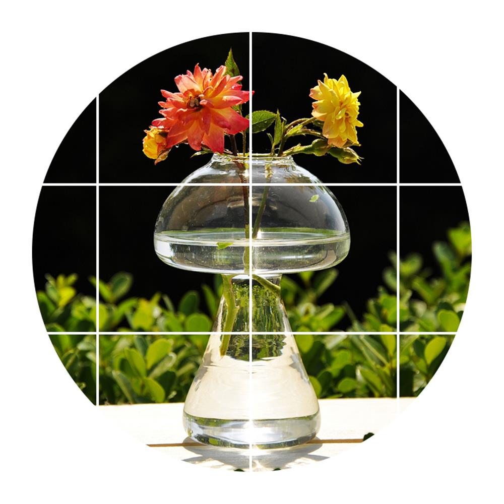 8 x 8 x 12cm glas blomhållare trädgård deocr svampformad behållare hem europeisk transparent modern stil ornament
