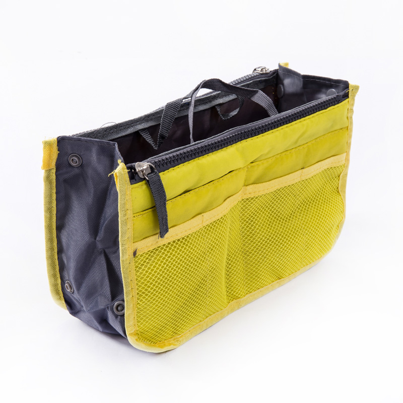 Handbag Organiser Insert Liner Travel Bag Organizer Large Purse Ladies Cosmetic: Yellow