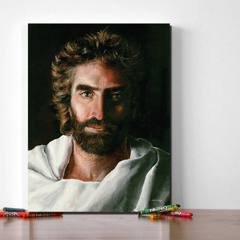 Kodin sisustus kangasmaalaus muotokuva kangasmaalaus jumala jeesus christ kuva olohuoneeseen makuuhuoneeseen: Musta / 60 x 80cm ilman kehystä
