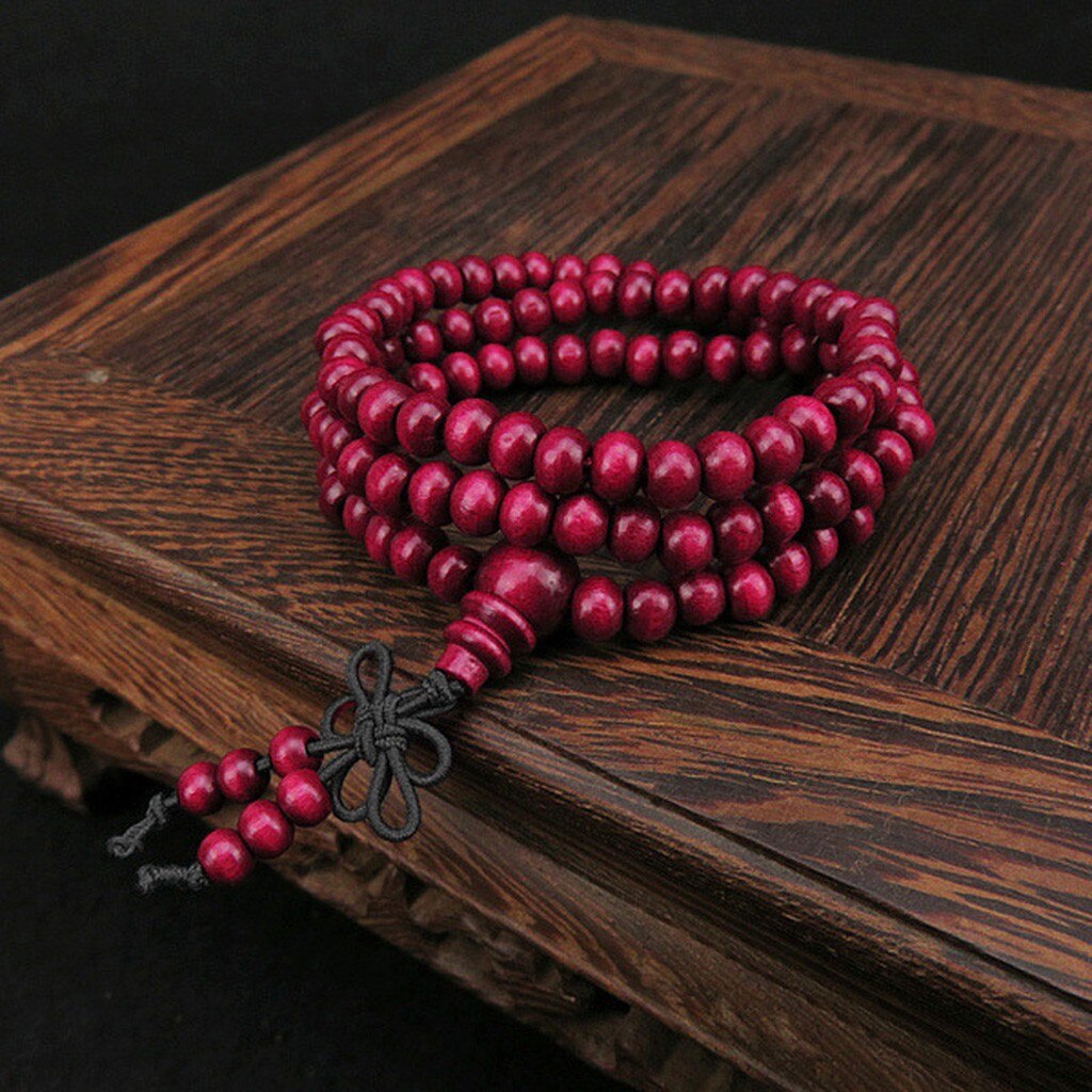 6mm Natural Sandalwood 108 Wooden Beads Bead Bracelet Jewelry украшения бижутерия bracelet femme