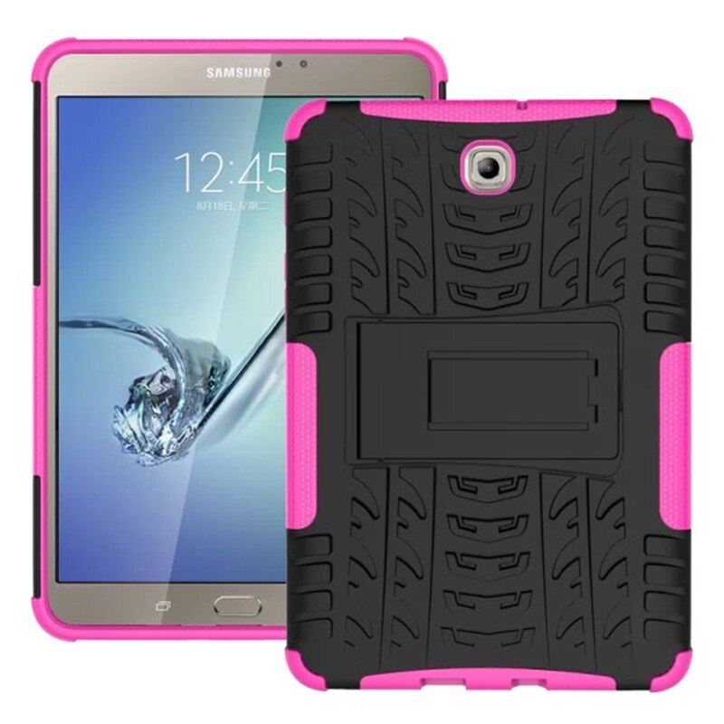 Case for Samsung Galaxy Tab S2 8.0 T710 T715 T713 T719 SM-T715 Heavy Duty Impact Hybrid Armor Kickstand Hard Cover Fundas: Rose