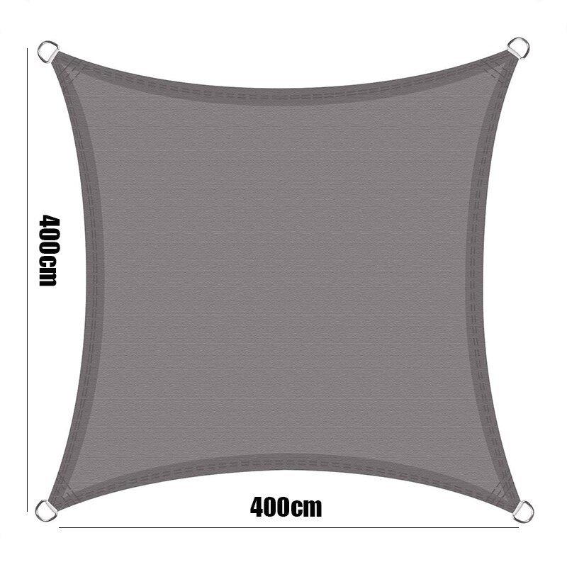 21 farger vanntett skygge seil polyester oxford stoff firkantede markiser solseil solseil for hage terrasse badegård seil: 400 x 400cm
