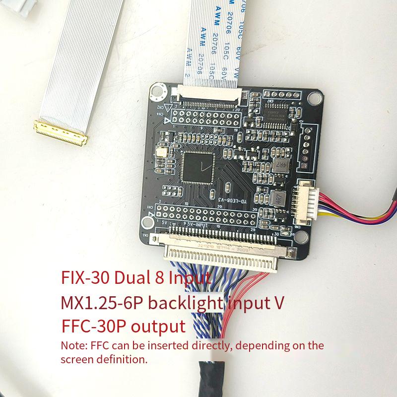 LVDS-to-EDP signal adapter board interconversion 1920X1080 supports multi-resolution EDP-to-LVDS driver board can be 5V or 3V: black