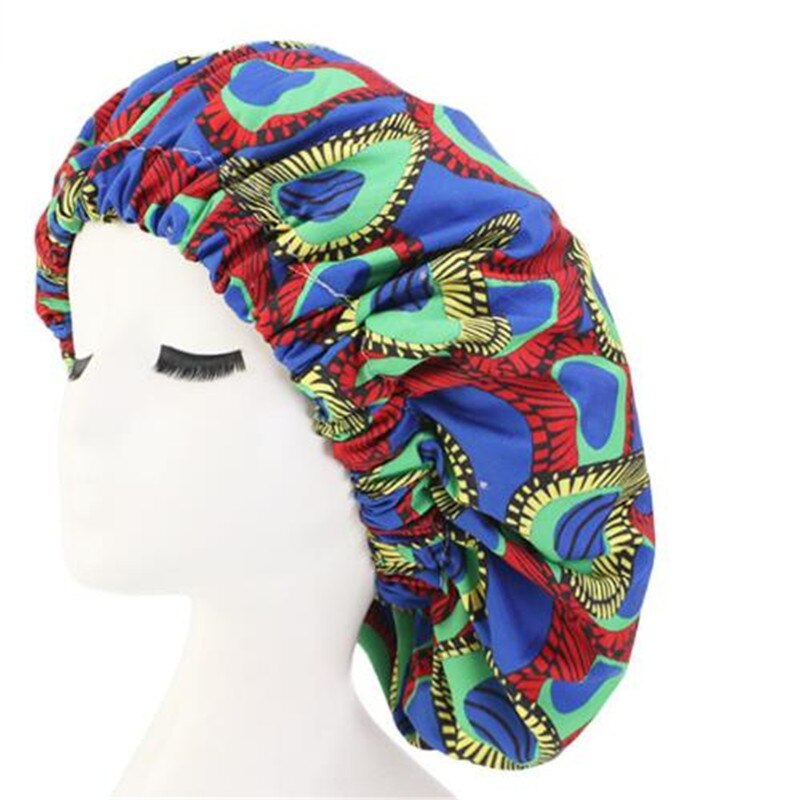 Bonnet de nuit extra large en tissu imprimé africain ankara, bonnet de nuit doublé en satin, chapeau de nuit pour femme, turban: 7