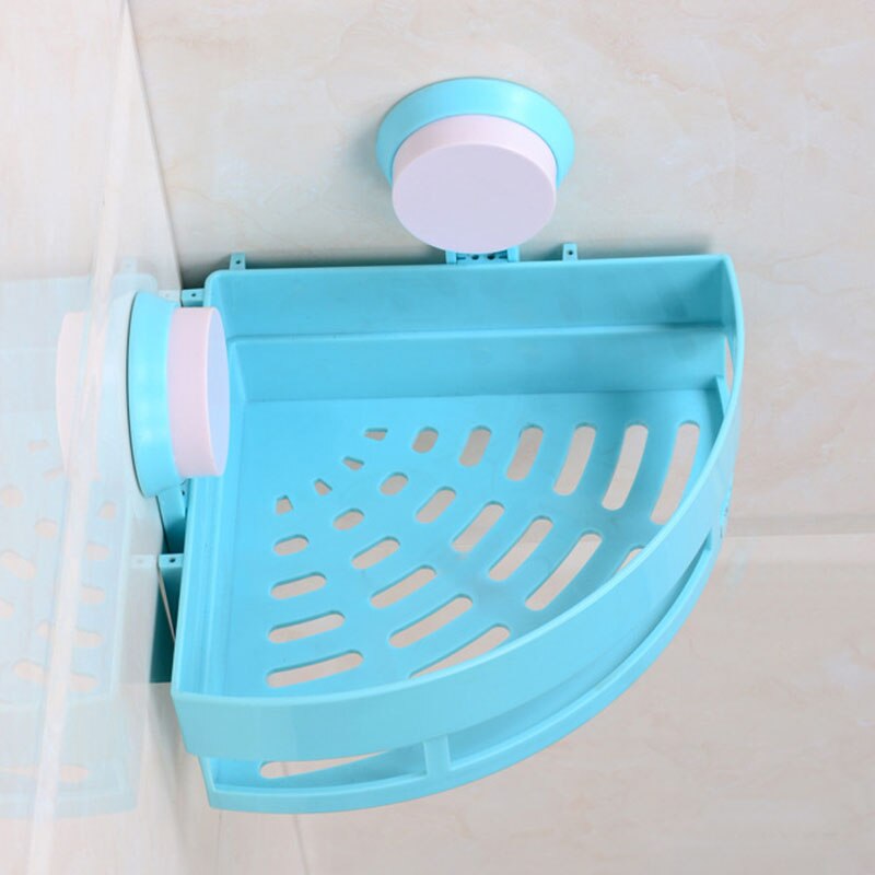 Verwijderbare Douche Mand Douche Caddy Zuignap No-Boren Krachtige Heavy Duty Waterdichte Organizer Voor Badkamer Fping: Blue Triangular