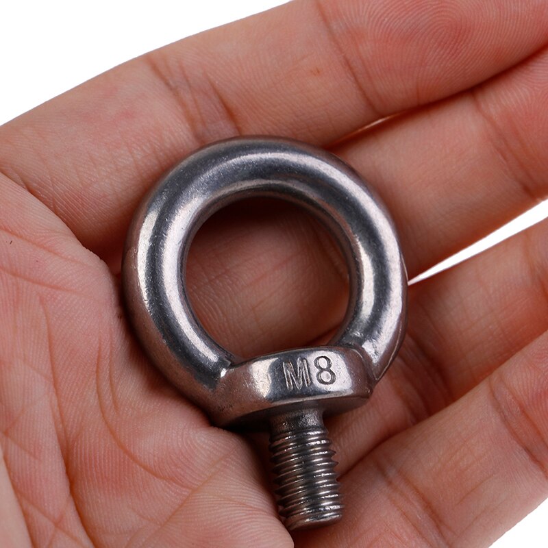 1pcs M4 M5 M6 M8 Eye Bolt Stainless Steel Marine Lifting Eye Bolt Ring Screw Loop Hole for Cable Rope Lifting