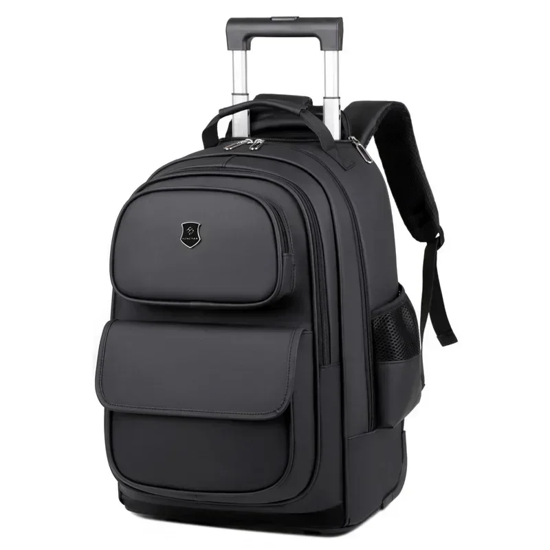 Mochila con ruedas, bolsa con ruedas ultraligera, bolsas de viaje de gran capacidad con ruedas, bolsas de viaje duraderas a la , mochila escolar para estudiantes: Beige