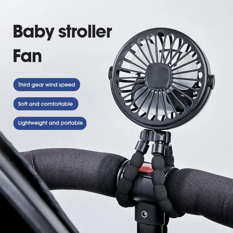 Portable usb desktop folding fan, handheld fan for strollers outdoors, summer silent mode, small multifunctional octopus mini fan: White