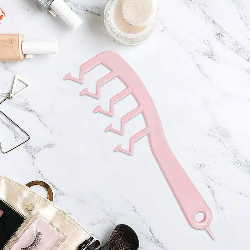 Hår fluffigt kam hår stil kam omedelbart hår volymizer lockigt fluffigt hår styling kam hår slits täcke z form kamborste: Rosa